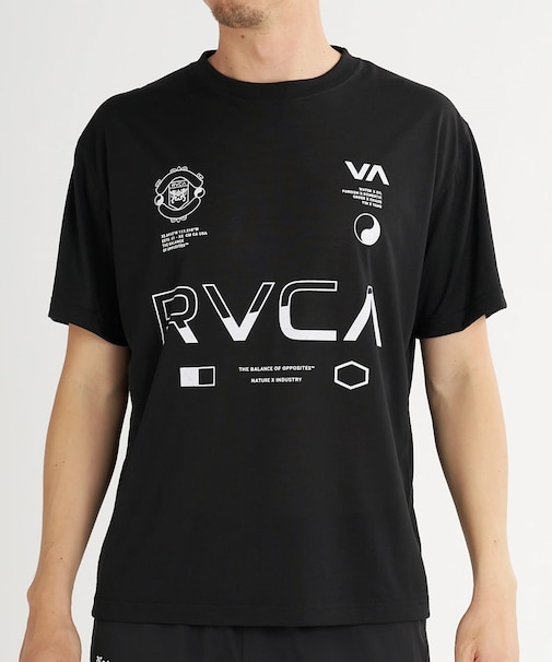RVCA/BG04A222 速乾 軽量 ストレッチ セットアップ対応 半袖 Tシャツ バックプリント SPIRIT ALL OVER ルーカ メンズ ムラサキスポーツ