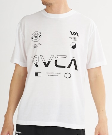 RVCA/BG04A222 速乾 軽量 ストレッチ セットアップ対応 半袖 Tシャツ バックプリント SPIRIT ALL OVER ルーカ メンズ ムラサキスポーツ