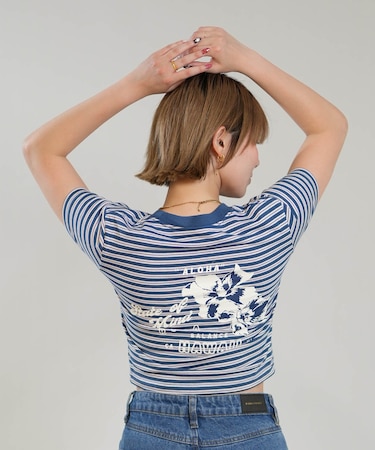 RVCA/BG04C215 半袖 Tシャツ ボーダー RVCA BORDER MINI TEE ルーカ レディース ムラサキスポーツ