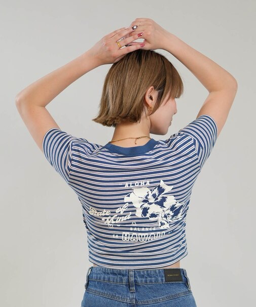 RVCA/BG04C215 半袖 Tシャツ ボーダー RVCA BORDER MINI TEE ルーカ レディース ムラサキスポーツ
