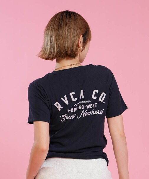 RVCA/BG04C217 半袖 Tシャツ クロップド丈 ショート丈 GOING NOWHERE BABY FIT ルーカ レディース ムラサキスポーツ