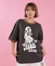 RVCA/BG04C218 半袖 Tシャツ オーバーサイズ HULA RINGER BAGGIE TEE ルーカ レディース ムラサキスポーツ