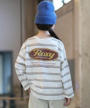 ROXY/キッズ TLT264110 長袖 Tシャツ ロンT ロゴ バックプリント ボーダー柄 ヴィンテージライク 子供服 ロキシー 女の子 ムラサキスポーツ