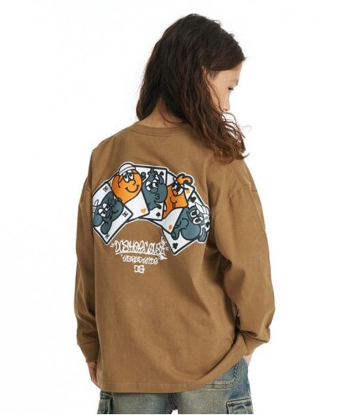 DC SHOES/キッズ YLT264517 長袖Tシャツ 26 KD CARDGAME LS ロンT【2026年秋冬モデル】 ディーシーシューズ 男の子 女の子 ムラサキスポーツ