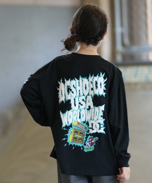 DC /キッズ YLT264518 長袖 Tシャツ ロンT 子供服 バックプリント ディーシー 男の子 女の子 ムラサキスポーツ