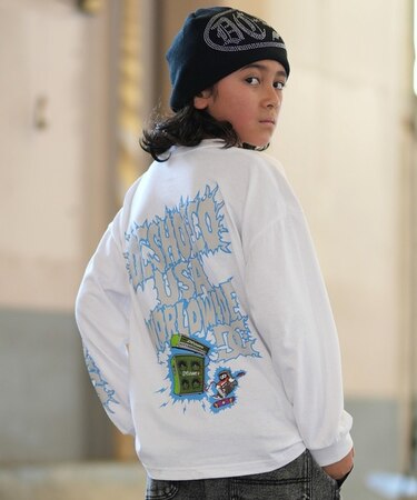 DC /キッズ YLT264518 長袖 Tシャツ ロンT 子供服 バックプリント ディーシー 男の子 女の子 ムラサキスポーツ
