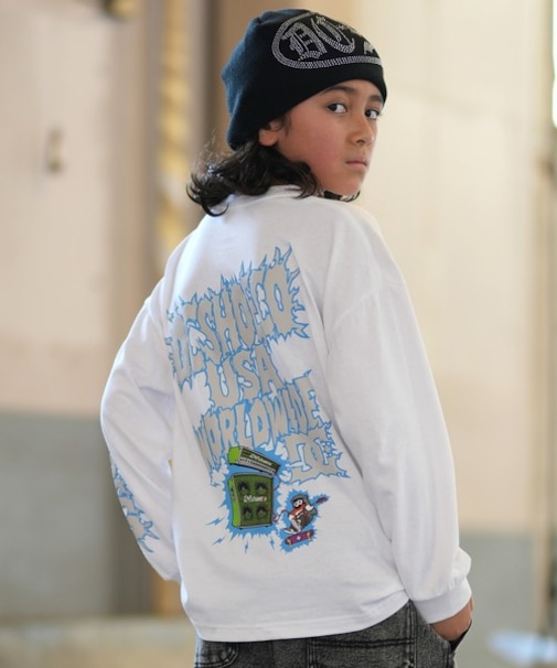 DC /キッズ YLT264518 長袖 Tシャツ ロンT 子供服 バックプリント ディーシー 男の子 女の子 ムラサキスポーツ