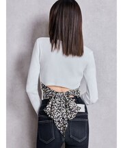 GYDA/072642722001 長袖 Tシャツ レオパードBACKリボンテレコロンT リッカファム レディース ムラサキスポーツ
