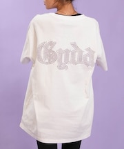【限定】GYDA/072642772301 半袖 Tシャツ GD BACK BIG T/S ロング丈 ラインストーン ジェイダ レディース ムラサキスポーツ限定