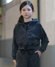 BILLABONG/キッズ 裏毛 セットアップ対応 ルーズクロップド丈シルエットパーカー ジップアップパーカー子供服 ビラボン 男の子 女の子 ムラサキスポーツ