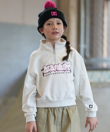 ELEMENT/キッズ BG026P02 裏毛 セットアップ対応 ハーフジップ ショート丈 ロゴ トレーナー スウェット 子供服 エレメント 男の子 女の子 ムラサキスポーツ