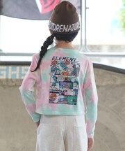 ELEMENT/キッズ BG026P03 長袖 Tシャツ ロンT ショート丈 バックプリント 子供服 エレメント 女の子 ムラサキスポーツ