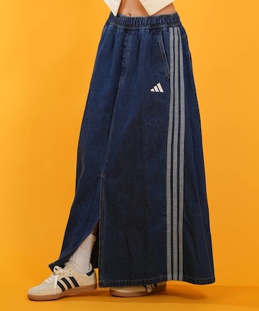 adidas/L6740 デニムロングスカート アディダス レディース ムラサキスポーツ