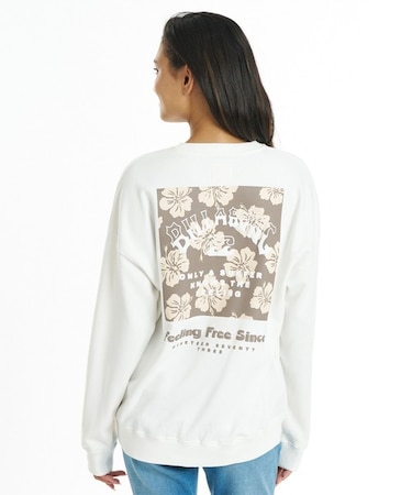 BILLABONG/BG014005 トレーナー スウェット バックプリント SQUARE LOGO BOY FIT CREW ビラボン レディース ムラサキスポーツ