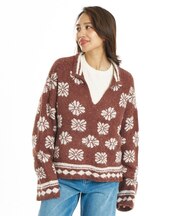 BILLABONG/BG014632 ニット セーター 花柄 襟付き EARLY DAYS SWEATER 花柄 襟付き EARLY DAYS SWEATER ビラボン レディース ムラサキスポーツ