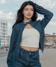 ROXY×NANAHAコラボレーション/RJK264602T DENIM JACKET デニム ジャケット Gジャン ロキシー レディース ムラサキスポーツ