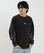 NEWERA/15129337 LS WAS CT TEE THE FLAME BLK 長袖 Tシャツ ロンT  アームプリント ニューエラ メンズ ムラサキスポーツ