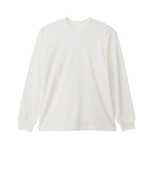 HANES(ﾍｲﾝｽﾞ) - T-SHIRTS SHIRO(ｸﾙｰﾈｯｸﾛﾝｸﾞｽﾘｰﾌﾞTｼｬﾂ) HM4-A201