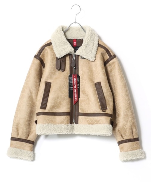 ALPHA INDUSTRIES (ｱﾙﾌｧｲﾝﾀﾞｽﾄﾘｰｽﾞ) - B-3 SHORT FAKE MOUTON JACKET 