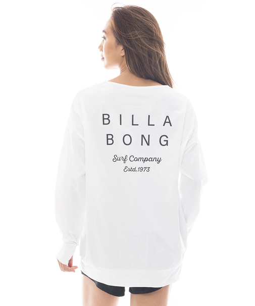 BILLABONG (ﾋﾞﾗﾎﾞﾝ) - MORFY LOGO LS BOAT NECK TEE RASH (ﾓﾙﾌｨｰﾛｺﾞﾛﾝｸﾞｽﾘｰﾌﾞﾎﾞｰﾄﾈｯｸﾗｯｼｭﾃｨｰｼｬﾂ) BF013-856 ﾚﾃﾞｨｰｽ