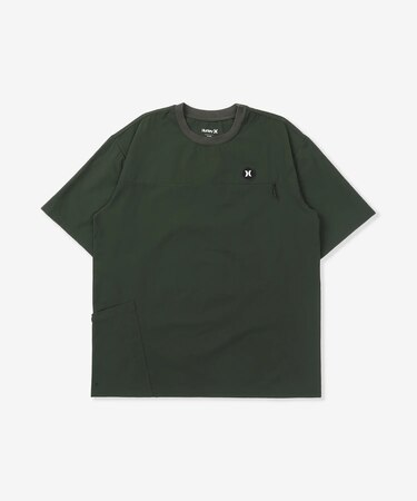 HURLEY (ﾊｰﾚｰ) - PHANTOM WOVEN ICON OVERSIZED SHORTSLEEVE TEE (ﾌｧﾝﾄﾑｳｰﾌﾞﾝｱｲｺﾝｵｰﾊﾞｰｻｲｽﾞﾄﾞｼｮｰﾄｽﾘｰﾌﾞﾃｨｰ) MUSS251021 ﾒﾝｽﾞ