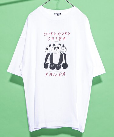おほしんたろう ぐるぐる正座パンダ グラフィックアートTEE