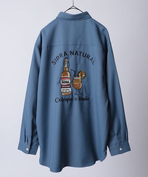 WEB限定 SIDRA バック刺繍 ビッグシルエット ロングスリーブシャツ