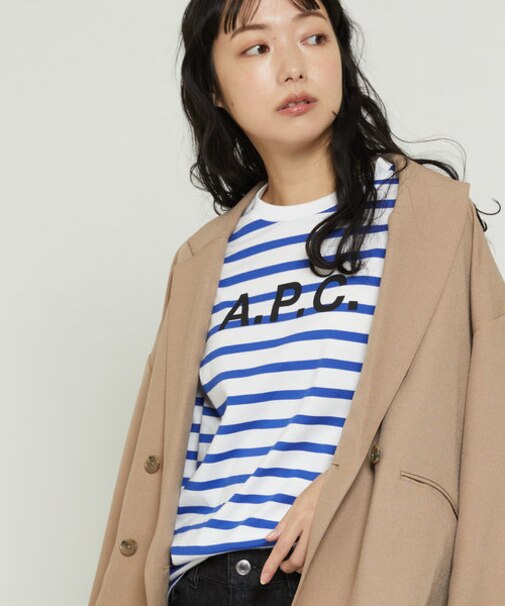 別注TOP RAYURE APC T/別注APCボーダーロンＴ