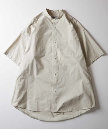 WEB限定 Relax Fit リラックスフィット ショートスリーブ バンドカラーシャツ