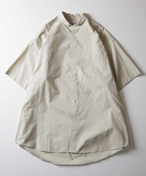 WEB限定 Relax Fit リラックスフィット ショートスリーブ バンドカラーシャツ