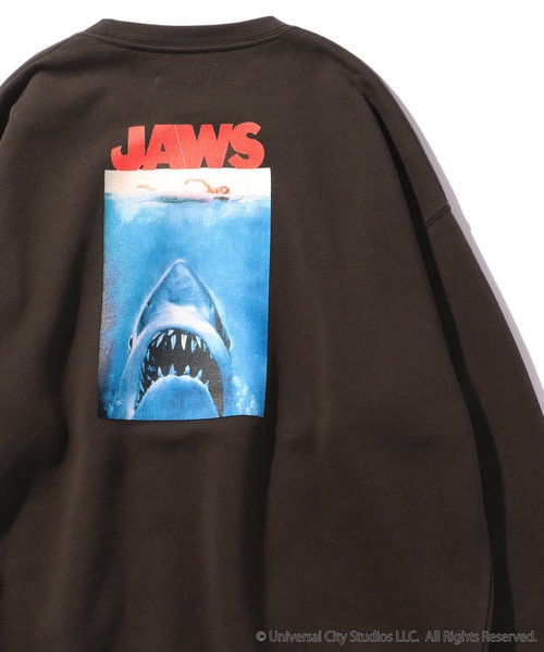 WEB限定 JAWS/ジョーズ 別注 ビッグシルエット バックプリント クルー
