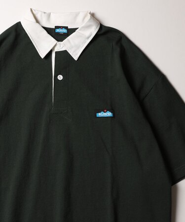 WEB限定 KAVU×FREAK'S STORE/カブー 別注 ビッグシルエット SS ラガーシャツ/襟配色/クレリック