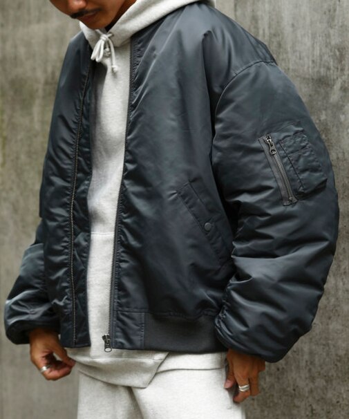 WEB限定 M.M.W×FREAK'S STORE/エムエムダブリュー 別注 ビッグシルエット MA-1/ナイロンジャケット