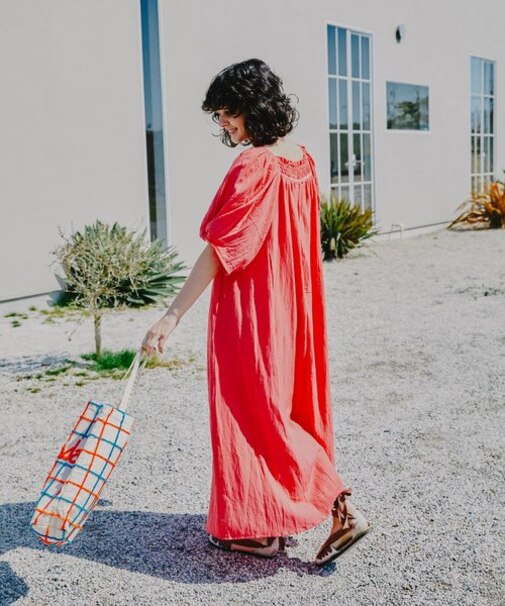 インドドビー袖ワンピース