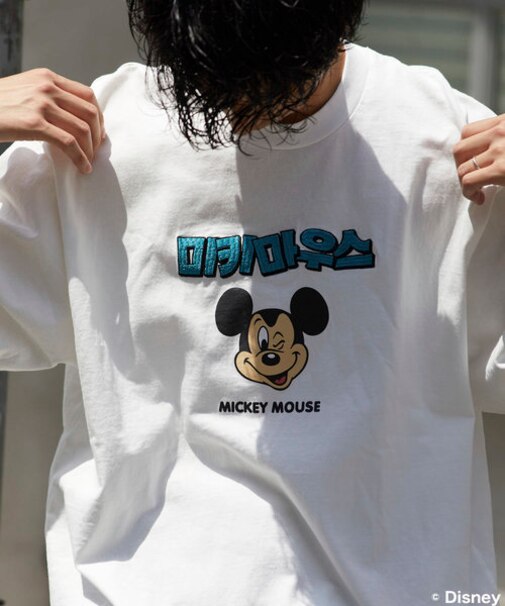 DISNY ハングル刺繍 ミッキーTEE/半袖Tシャツ