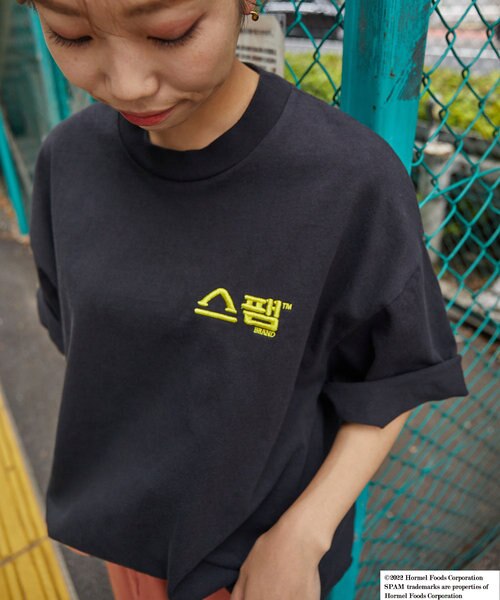 フリークスストア　ハングル文字　SPAM Tシャツ SPUM ハングル刺繍 ロゴTEE/スパム ハングルシシュウ ロゴ 半袖T