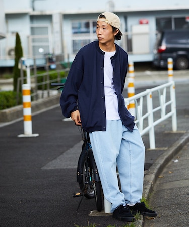 WEB限定 ビッグシルエット ワッフル クルーネックカーディガン/サーマル