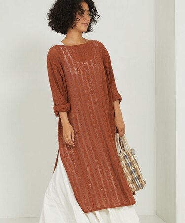 インドレースチュニックワンピース