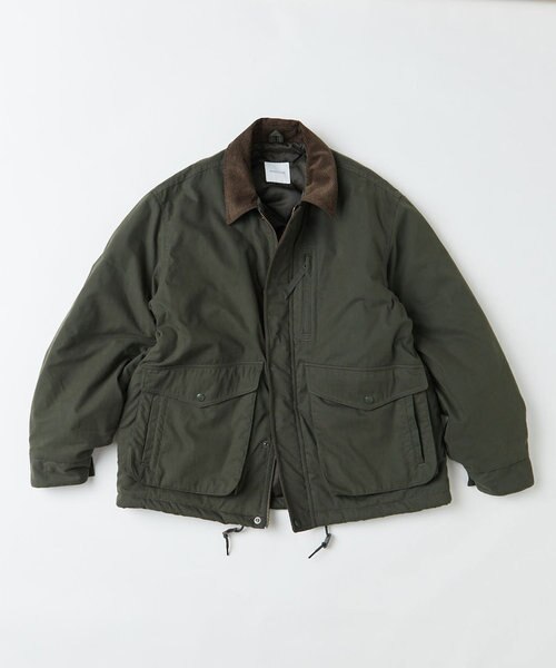 襟コーデュロイ切り替え コットン ナイロンブルゾン/フィッシング