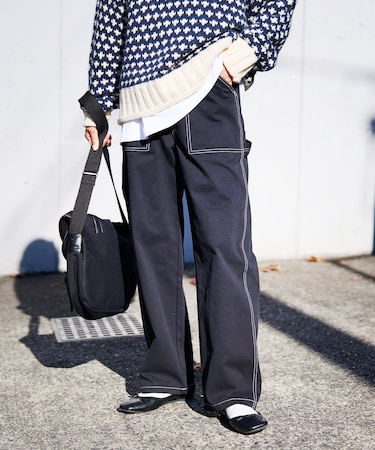 カラーペインターパンツ