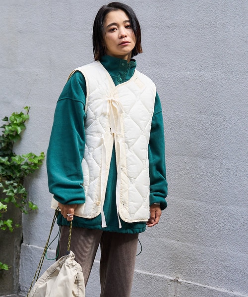 nude vintage キルト　ベスト 在庫限り】キルティングベスト（オリジナルストライプキルトガーゼ