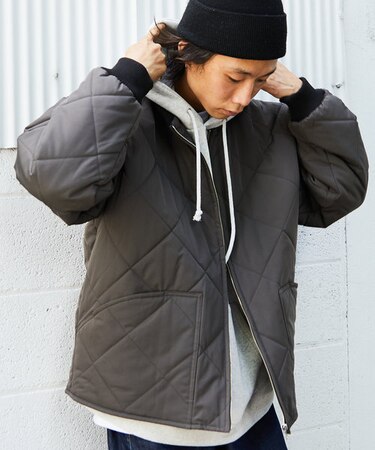 WEB限定 ビッグシルエット ダイヤキルト リブブルゾン/キルティング 【WEB限定完売品】 フリークスストア ビッグシルエット ダイヤキルト