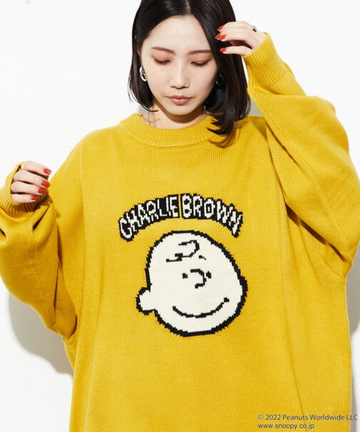 WEBオリジナル PEANUTS/ピーナッツ 別注 ビッグシルエット ジャガード 