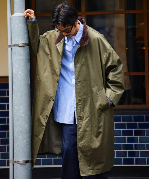 WEB限定 MACOBER×FREAK'S STORE/マコバー 別注 スタンドカラー ロングコート/ステンカラーコート