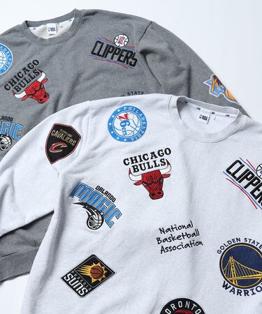 NBA チームワッペン刺繍 裏毛 クルーネックスウェット｜フリークス 
