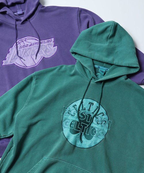 NBA チームロゴ刺繍 ピグメント スウェットパーカー｜フリークスストア