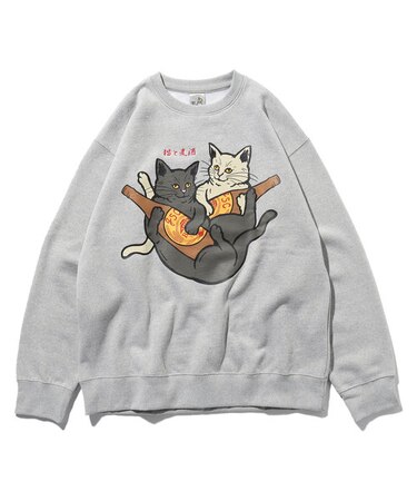 WEB限定 go slow caravan/ゴースローキャラバン 猫と麦酒 裏起毛 