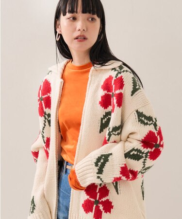 BIG花柄ジップニットカーディガン｜フリークスストアの通販｜&mall 