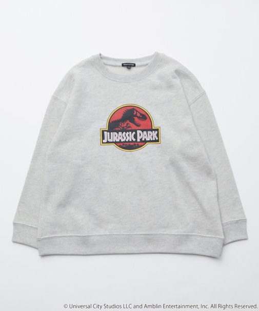WEB限定 JURASSIC PARK/ジュラシック・パーク KIDS 別注 フロントプリント クルーネックスウェット