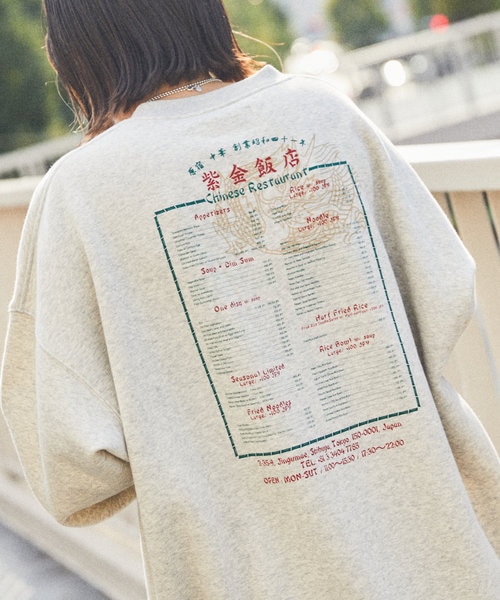 WEB限定 紫金飯店×FREAK'S STORE 別注 バックプリント クルーネック
